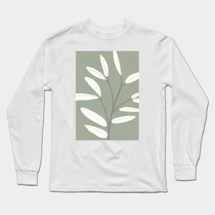 Mid Century Modern Artwork, Plant Leaves, Sage Green 1 Long Sleeve T-Shirt